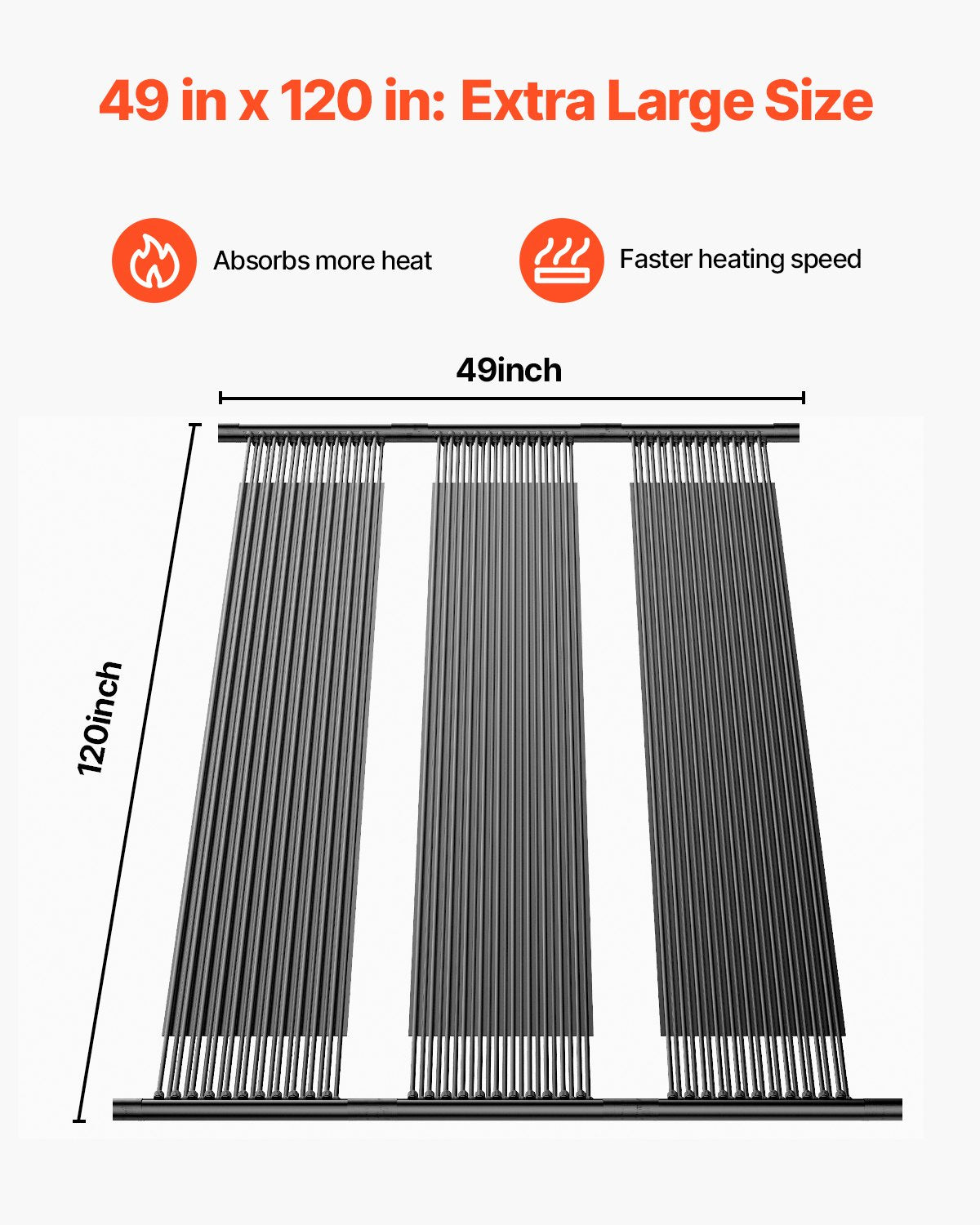 Fountain & Ponds Accessories: VEVOR Solar Pool Heater 1235 x 3100mm Aboveground & Inground Pool Heating System