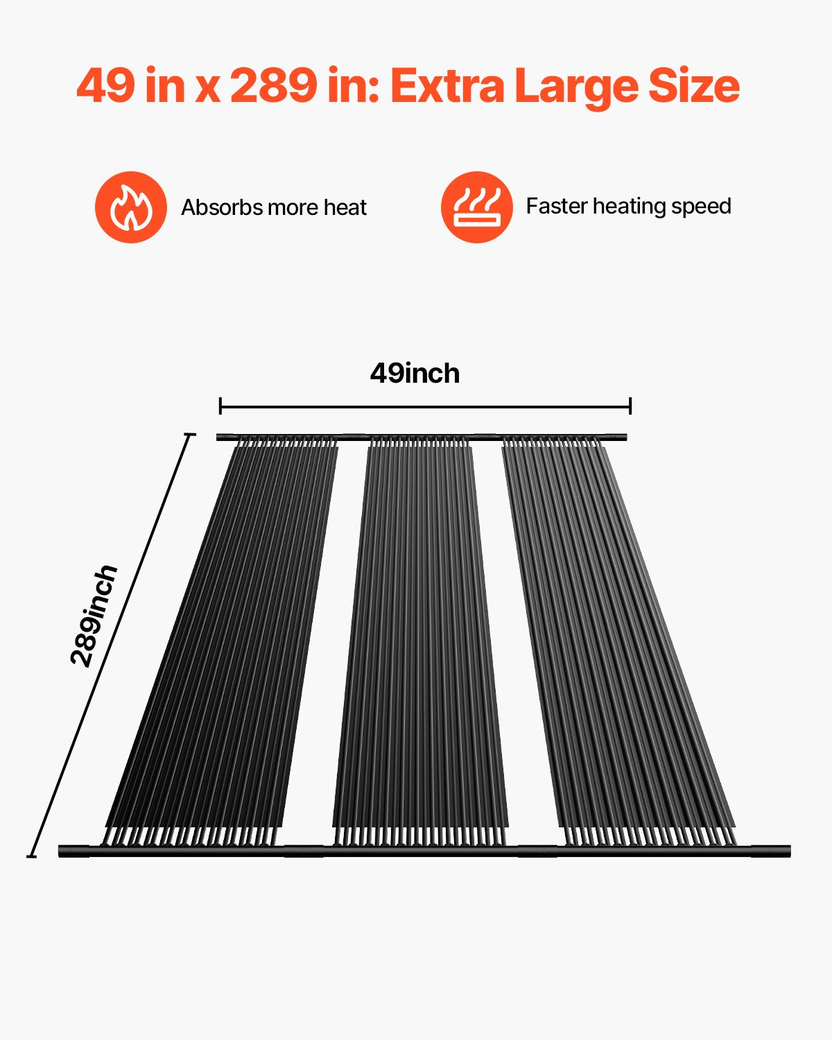Fountain & Ponds Accessories: VEVOR Solar Pool Heater 1235 x 7340mm Aboveground & Inground Pool Heating System