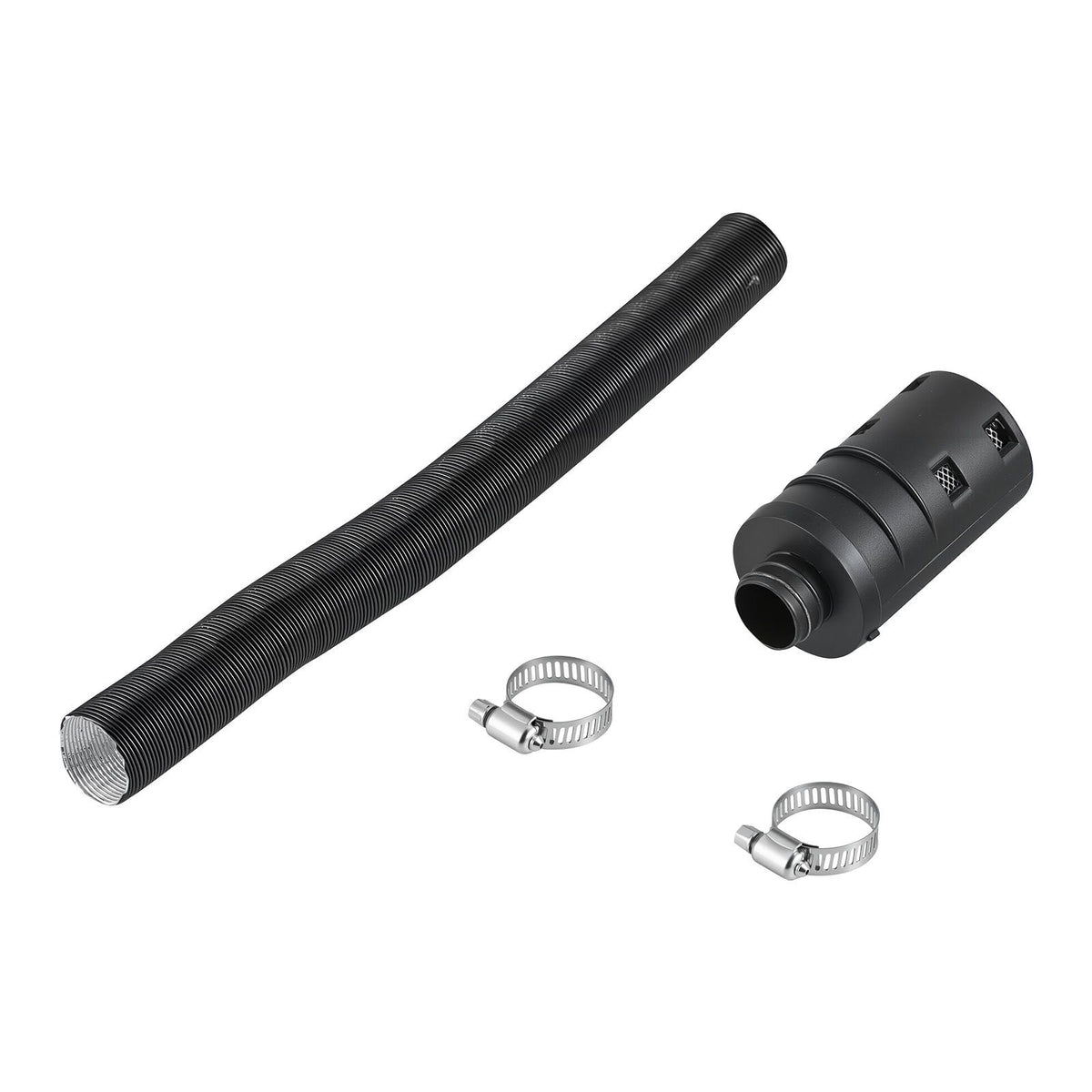 Diesel Heater Intake Pipe Kit, 25mm Car Air Parking Heater Ducting Pipe Hose Tube, Stretchable & Bendable Car Air Intake Filter Silencer Hose Pipes Kit with Clamps for 2KW 5KW 8KW Diesel Heaters