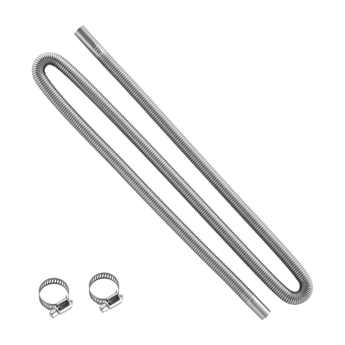 Exhaust Hose, 1980mm Stainless Steel Exhausts Hose, Diesel Heater Flexible Exhaust Pipe with 2 Hose Clamps, Exhausts Hoses Kit Diesel Heater Accessories for 2KW 5KW 8KW Diesels Heaters