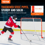 Activity Games: VEVOR Street Hockey Net, Indoor Outdoor Steel Hockey Goal, Official Regulation Pro Hockey Training Goal Set, Portable Hockey Goal with Net, Easy Assemble, 72" x 48", White/Red