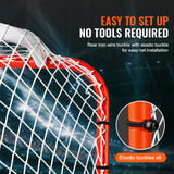 Activity Games: VEVOR Street Hockey Net, Indoor Outdoor Steel Hockey Goal, Official Regulation Pro Hockey Training Goal Set, Portable Hockey Goal with Net, Easy Assemble, 72" x 48", White/Red