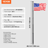 Canopies & Gazebos: VEVOR 25FT Telescopic Flagpole Kit, Heavy Duty Aluminum Alloy Flag Pole Kit in Ground for Outside, 3 Display Modes Flagpole with Professional Accessories, Black
