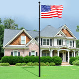 Canopies & Gazebos: VEVOR 25FT Telescopic Flagpole Kit, Heavy Duty Aluminum Alloy Flag Pole Kit in Ground for Outside, 3 Display Modes Flagpole with Professional Accessories, Black