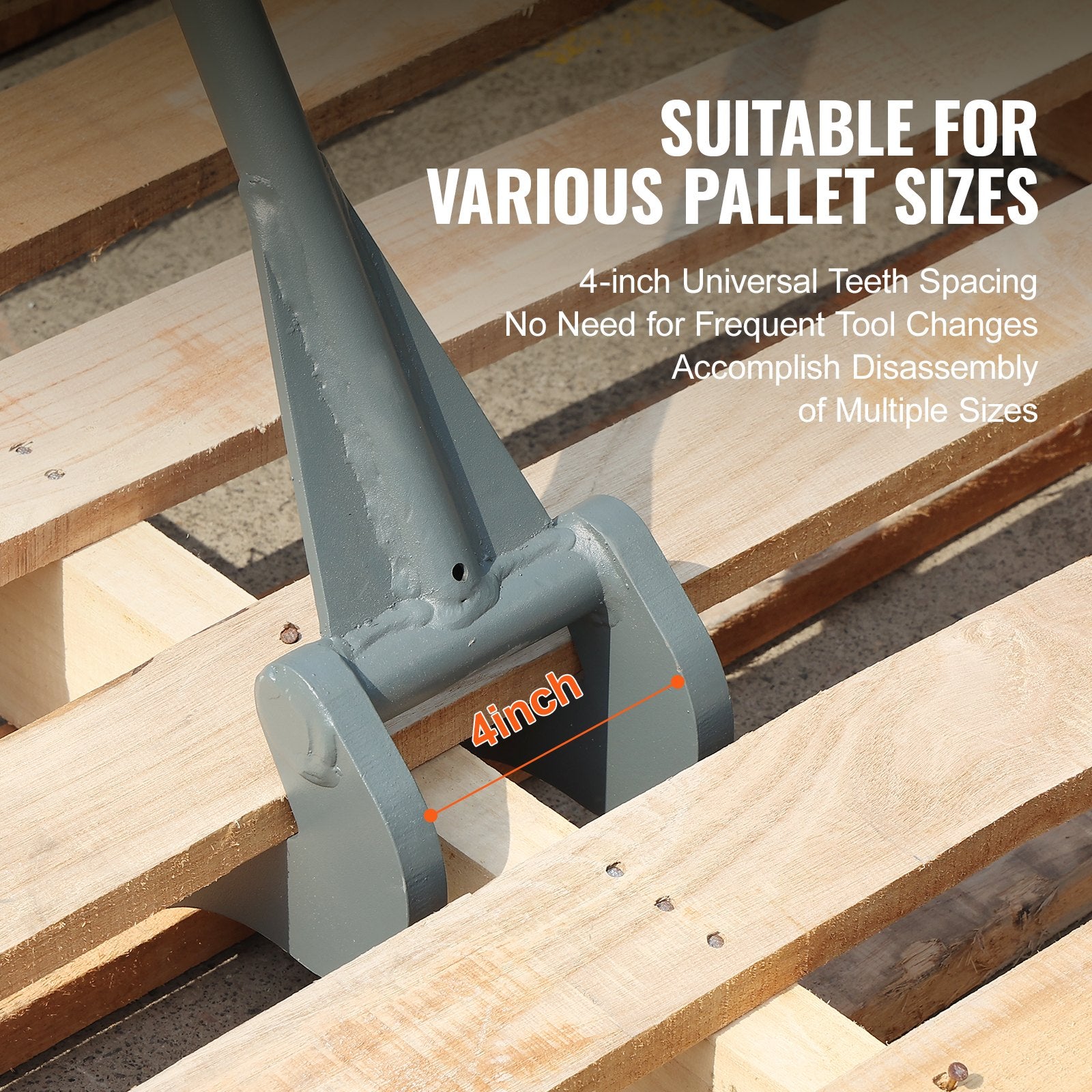 Putty Knives, Scrapers & Chisels: VEVOR Pallet Buster, 50'' Carbon Steel Handle Wrecking Pry Bar, 2000 lbs Weight Capacity, Heavy Duty Deck Board Removal Tool, Multipurpose Demolition Bar for Flooring, Framing, Roofing, Trim, Drywall