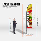 Seasonings & Spices: VEVOR Burger Restaurant Advertising Feather Flag Kit Swooper Flag Poles 16.3 FT