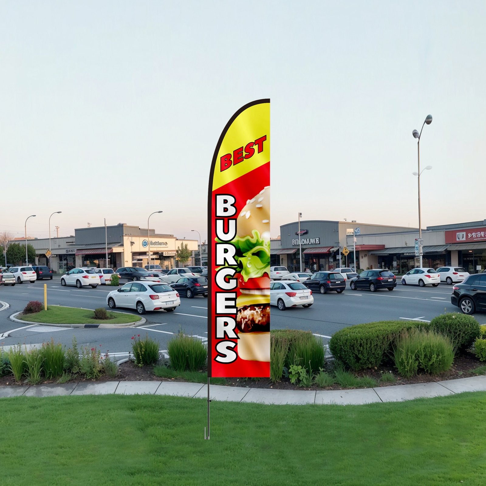 Seasonings & Spices: VEVOR Burger Restaurant Advertising Feather Flag Kit Swooper Flag Poles 16.3 FT