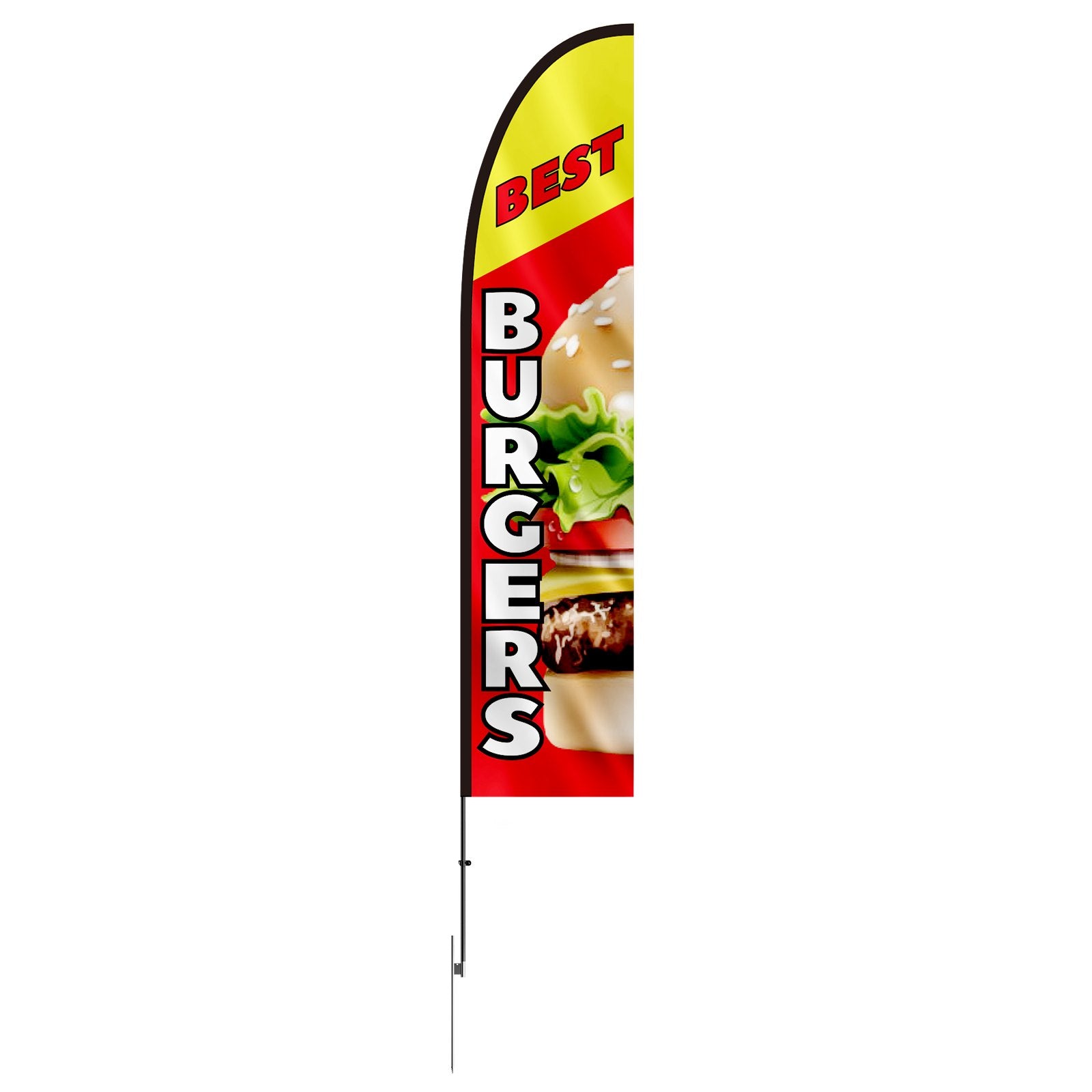 Seasonings & Spices: VEVOR Burger Restaurant Advertising Feather Flag Kit Swooper Flag Poles 16.3 FT