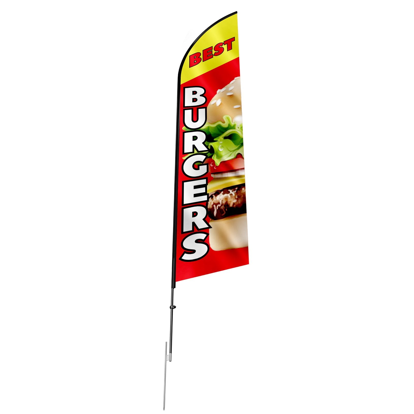 Seasonings & Spices: VEVOR Burger Restaurant Advertising Feather Flag Kit Swooper Flag Poles 16.3 FT
