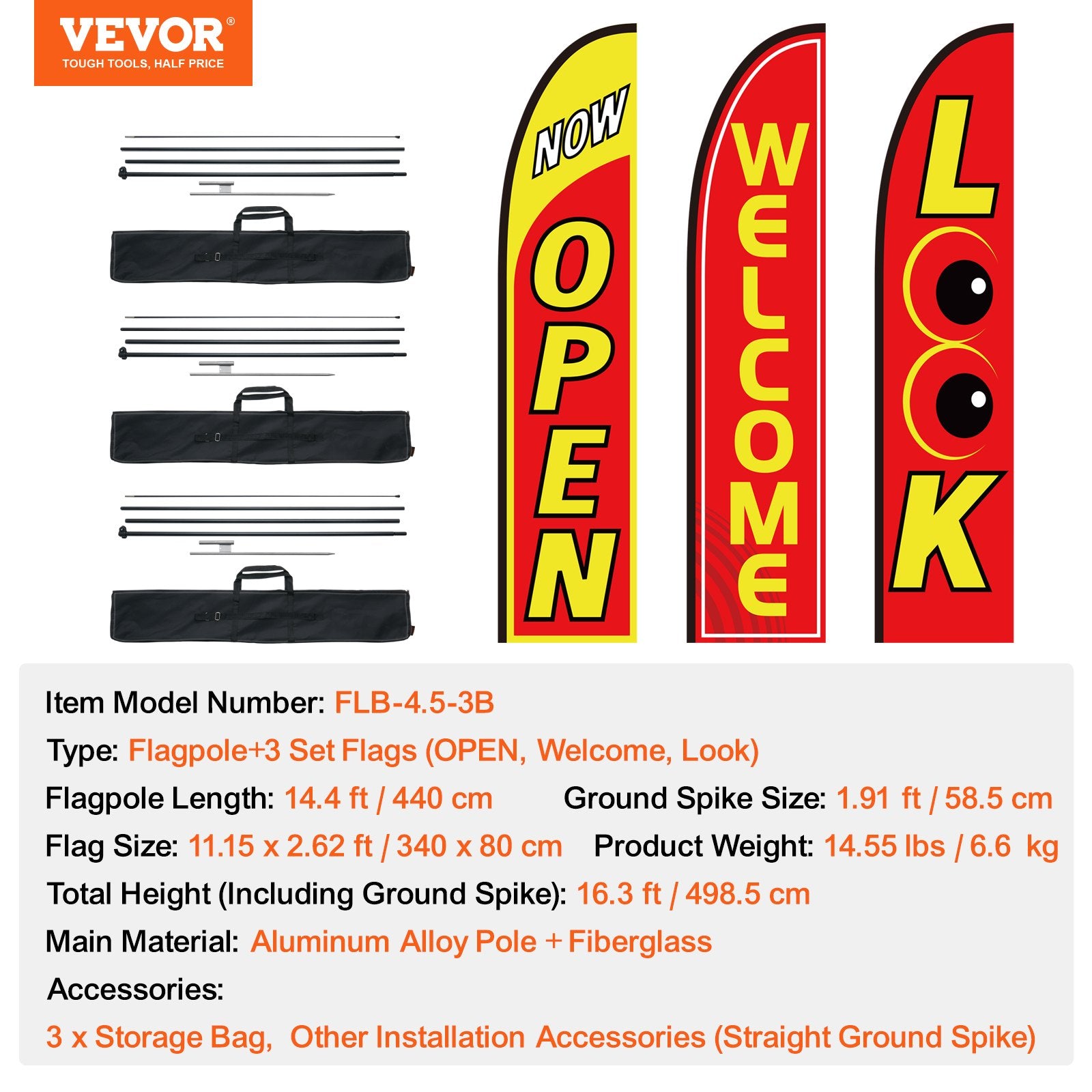 Garden Ornaments: VEVOR Open Flags for Business Advertising Feather Flag Kit Open Look Welcome