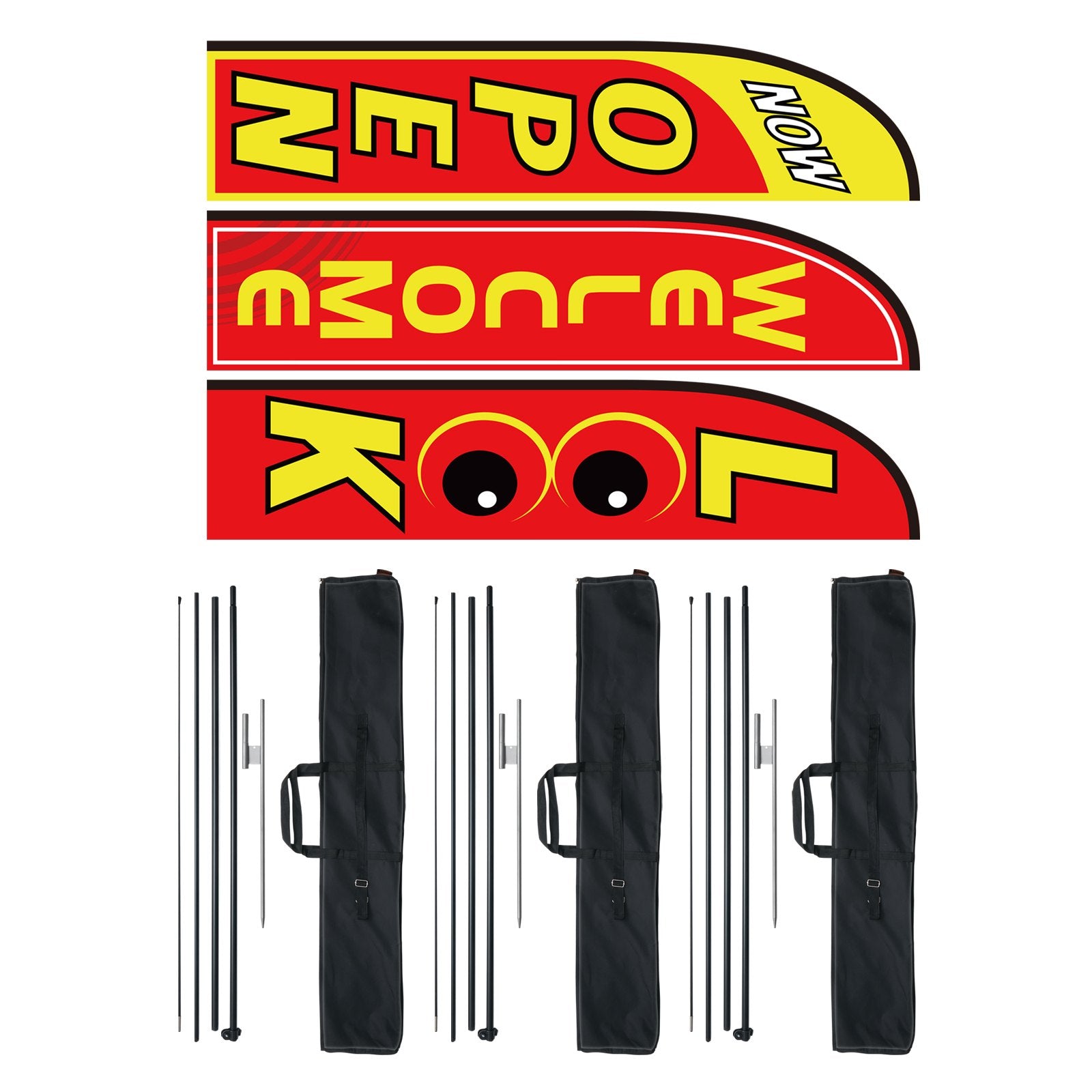 Garden Ornaments: VEVOR Open Flags for Business Advertising Feather Flag Kit Open Look Welcome
