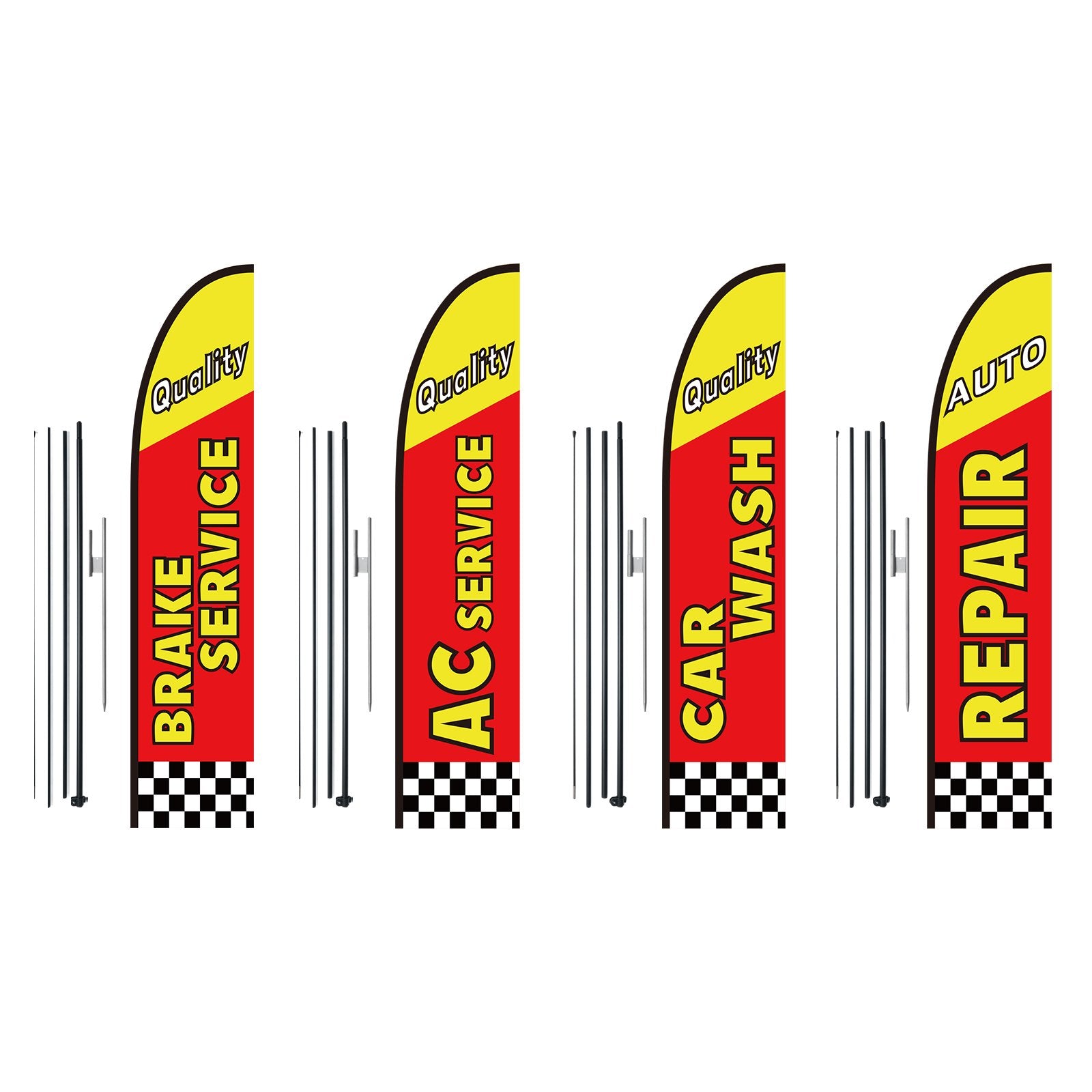 Canopies & Gazebos: VEVOR Auto Repair Advertising Feather Flag Kit Swooper Flags and Poles 16.3 FT