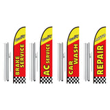 Canopies & Gazebos: VEVOR Auto Repair Advertising Feather Flag Kit Swooper Flags and Poles 16.3 FT