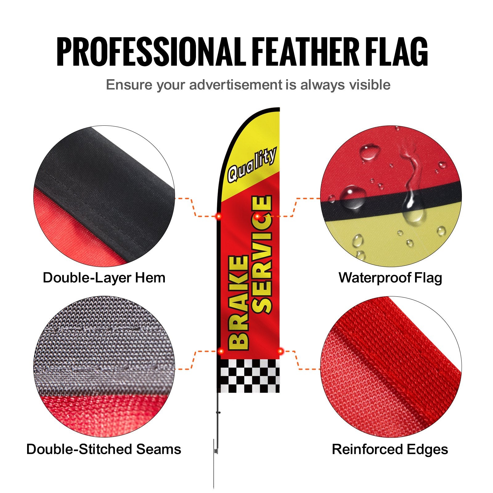 Canopies & Gazebos: VEVOR Auto Repair Advertising Feather Flag Kit Swooper Flags and Poles 16.3 FT