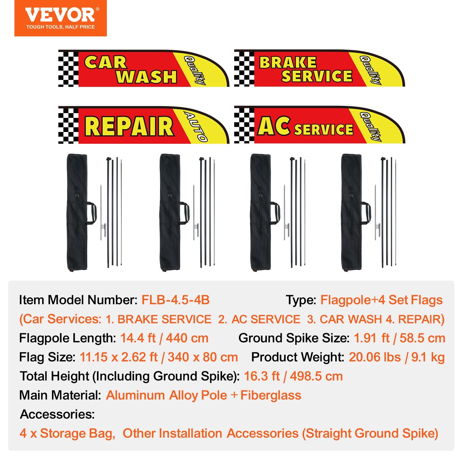 Canopies & Gazebos: VEVOR Auto Repair Advertising Feather Flag Kit Swooper Flags and Poles 16.3 FT