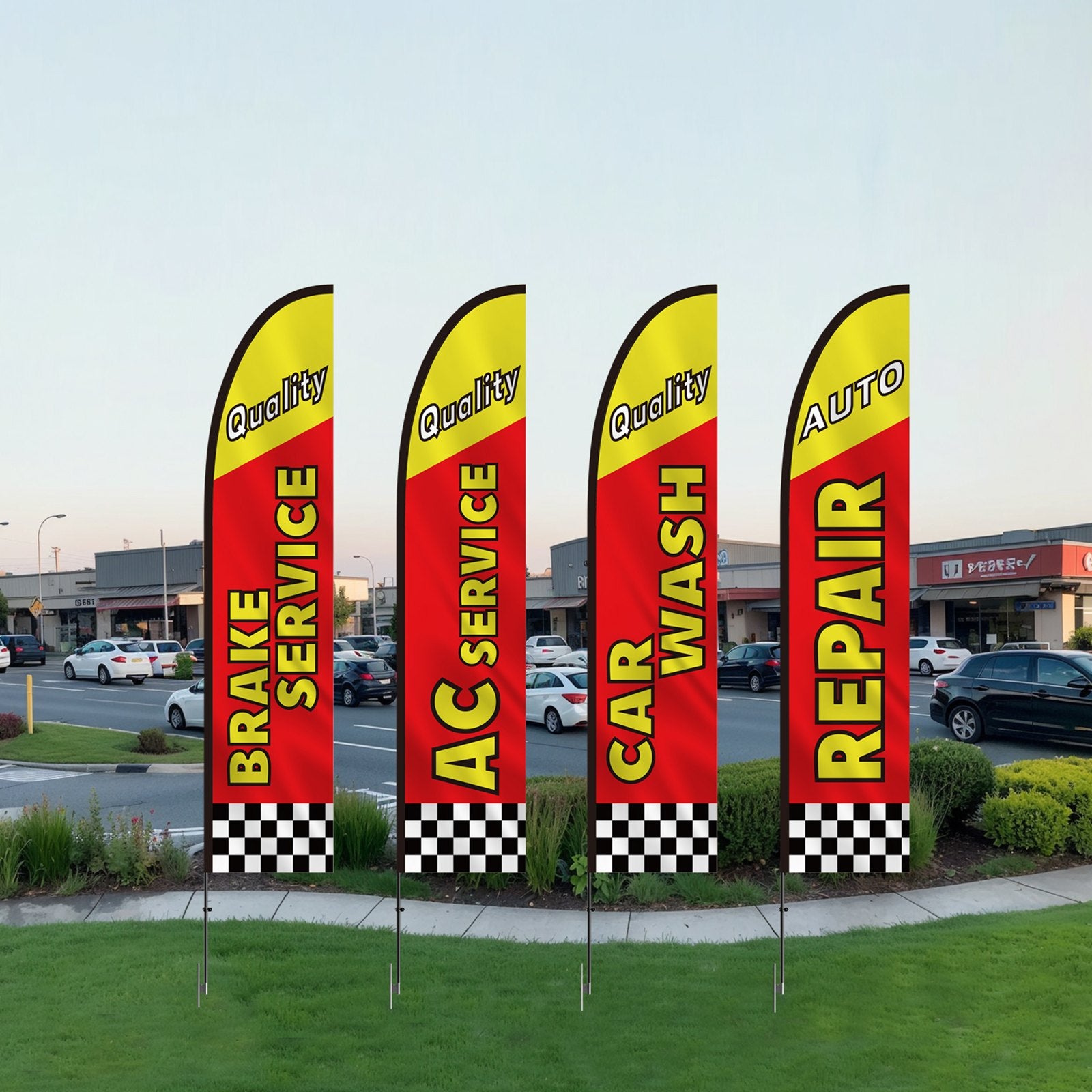 Canopies & Gazebos: VEVOR Auto Repair Advertising Feather Flag Kit Swooper Flags and Poles 16.3 FT