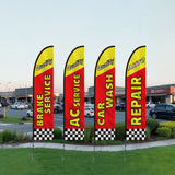 Canopies & Gazebos: VEVOR Auto Repair Advertising Feather Flag Kit Swooper Flags and Poles 16.3 FT