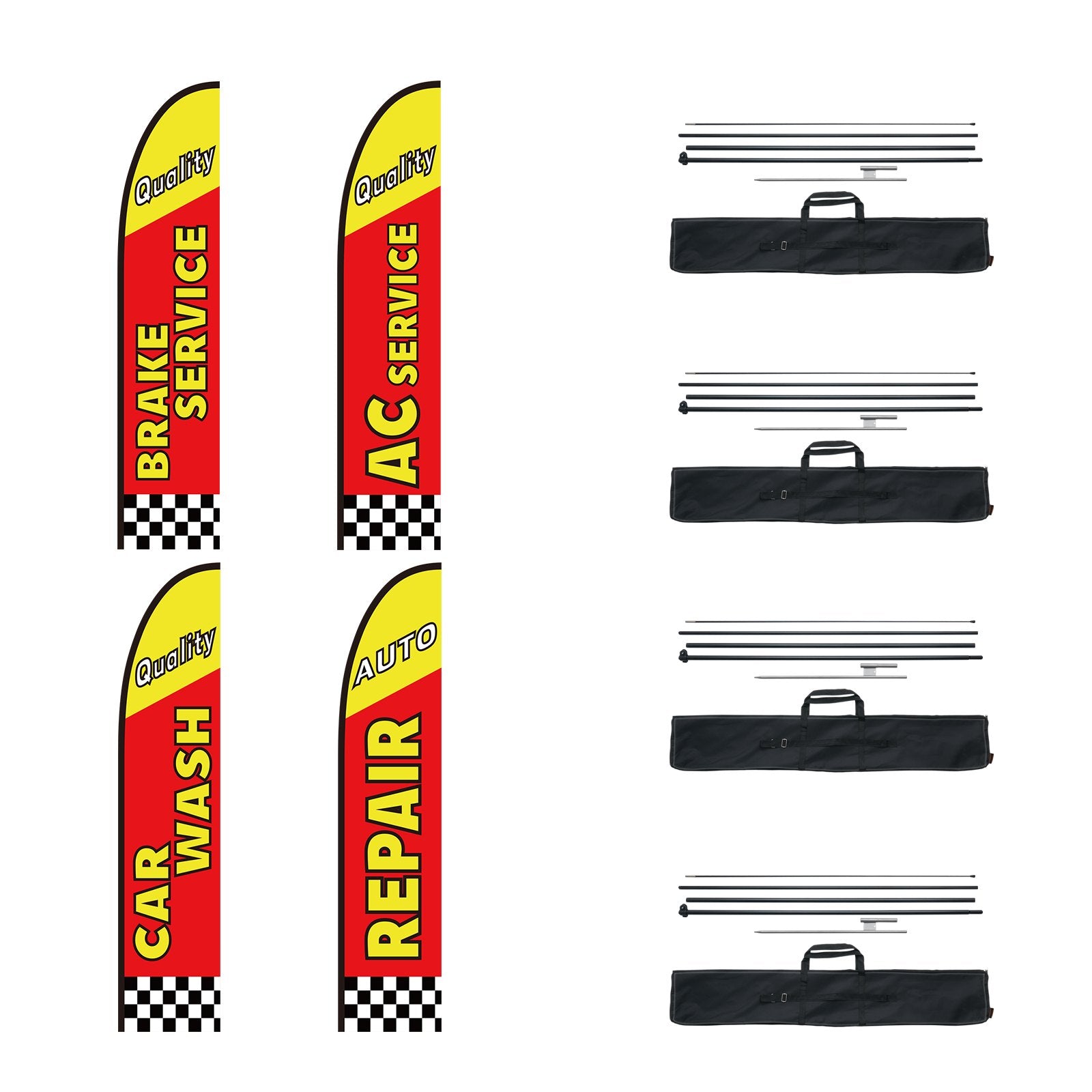 Canopies & Gazebos: VEVOR Auto Repair Advertising Feather Flag Kit Swooper Flags and Poles 16.3 FT