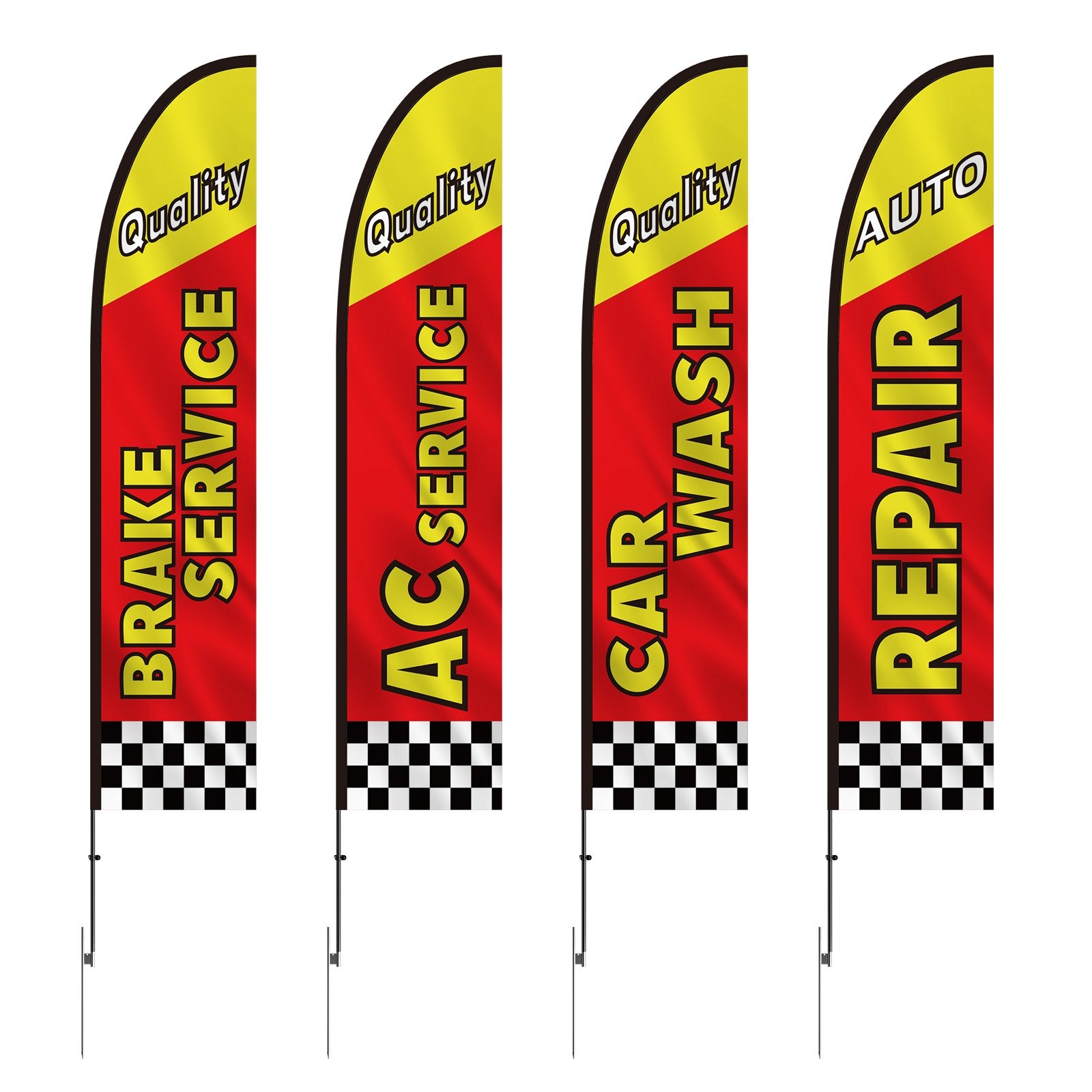 Canopies & Gazebos: VEVOR Auto Repair Advertising Feather Flag Kit Swooper Flags and Poles 16.3 FT