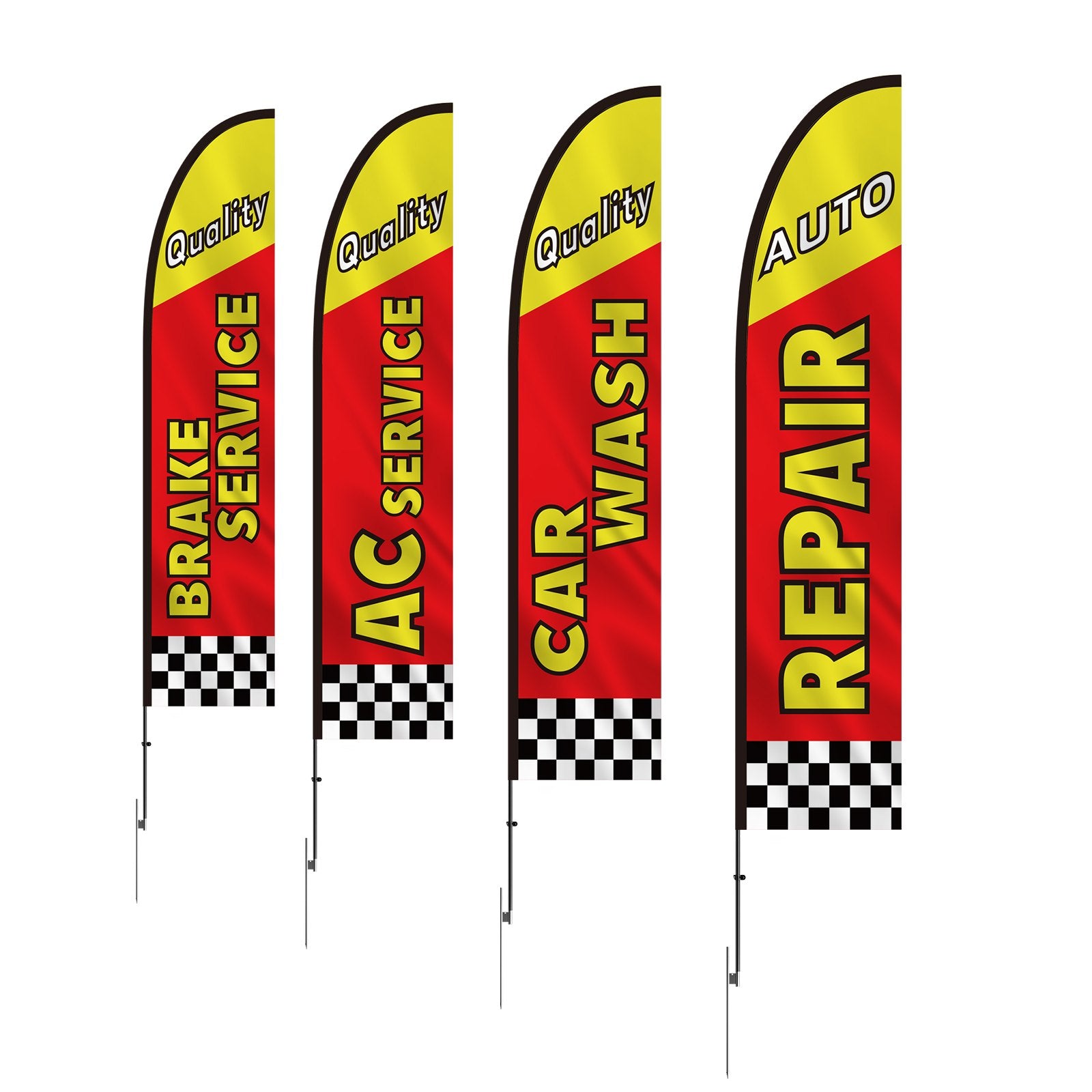 Canopies & Gazebos: VEVOR Auto Repair Advertising Feather Flag Kit Swooper Flags and Poles 16.3 FT