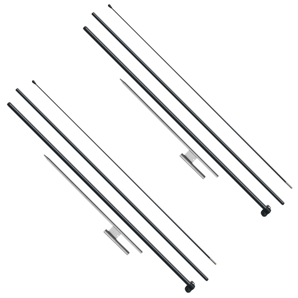 Feather Flag Pole Kit, 2 Packs Swooper Flag Pole 12.7 ft, Sign Flag Poles for Business Advertising Flags Outdoor, with Ground Stakes and A Carrying Bag (Flag Not Included)