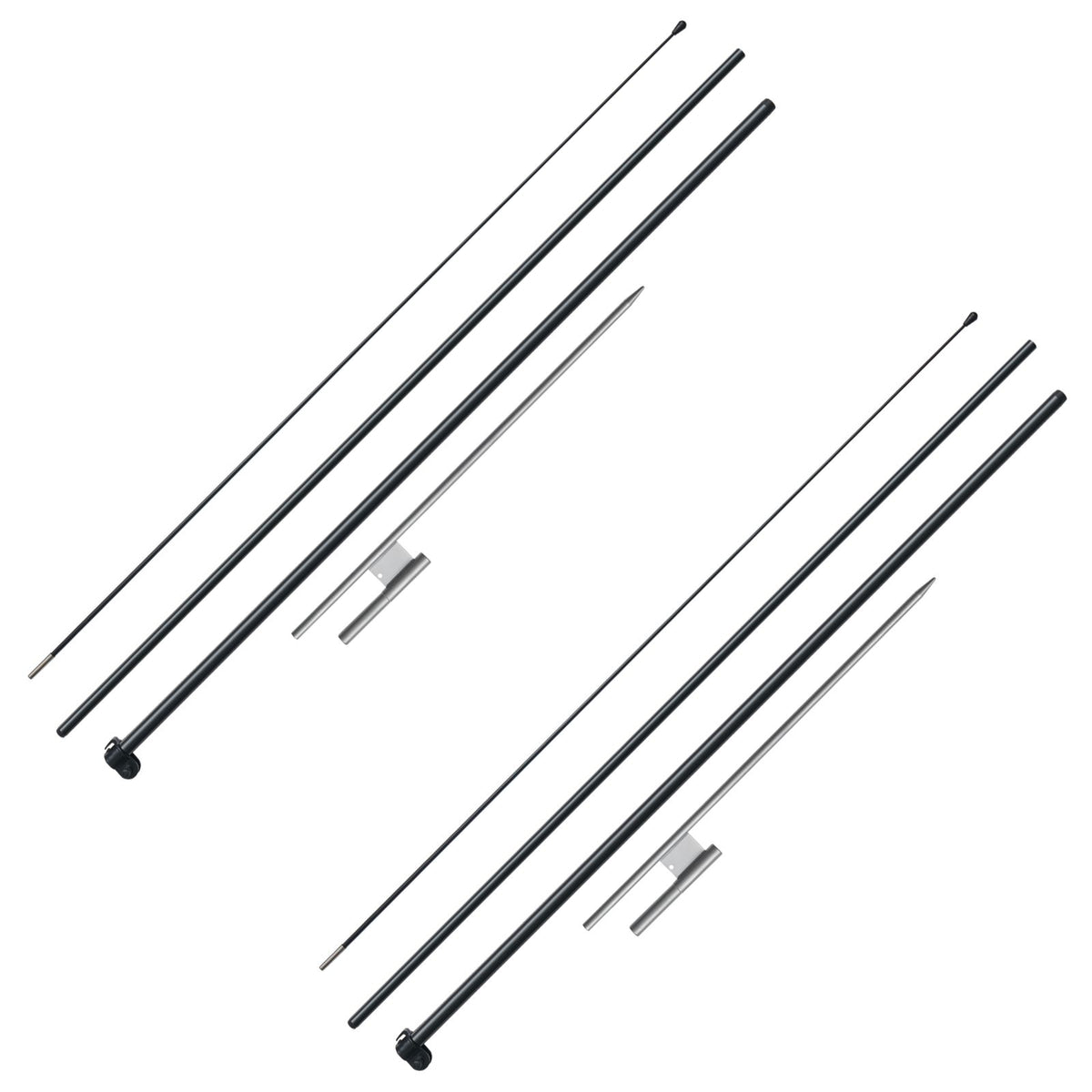 Feather Flag Pole Kit, 2 Packs Swooper Flag Pole 12.7 ft, Sign Flag Poles for Business Advertising Flags Outdoor, with Ground Stakes and A Carrying Bag (Flag Not Included)