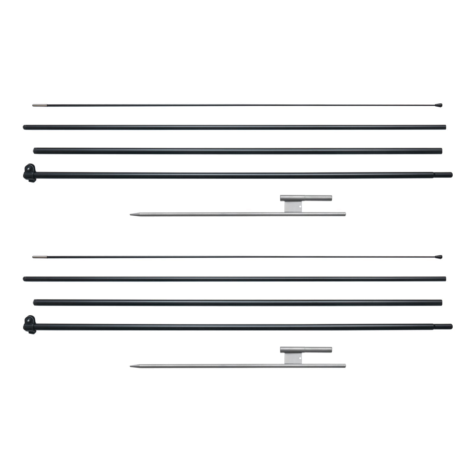 Canopies & Gazebos: VEVOR Feather Flag Pole Kit 2 Packs Swooper Flag Pole 16.3 ft with Ground Stakes