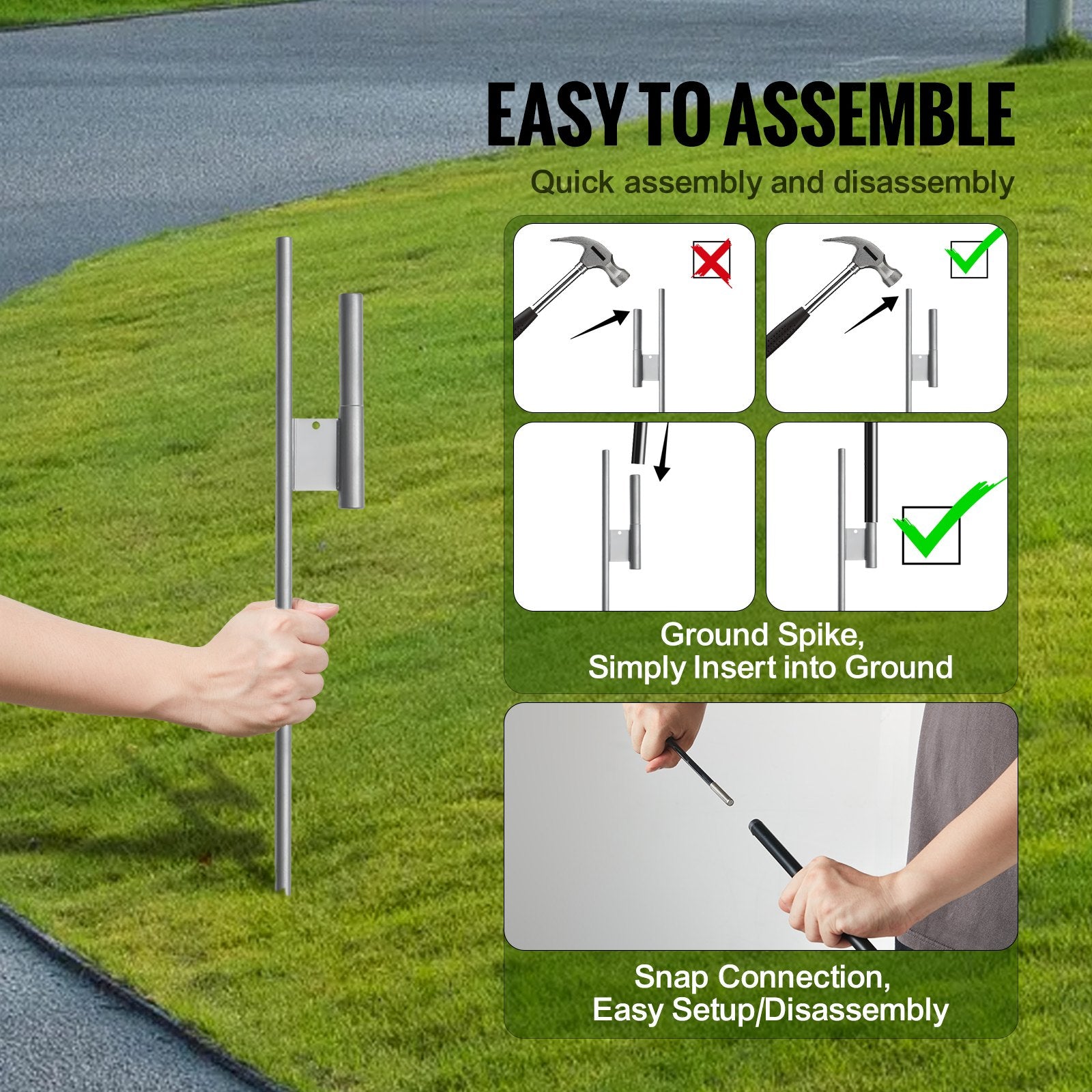 Canopies & Gazebos: VEVOR Feather Flag Pole Kit 2 Packs Swooper Flag Pole 16.3 ft with Ground Stakes