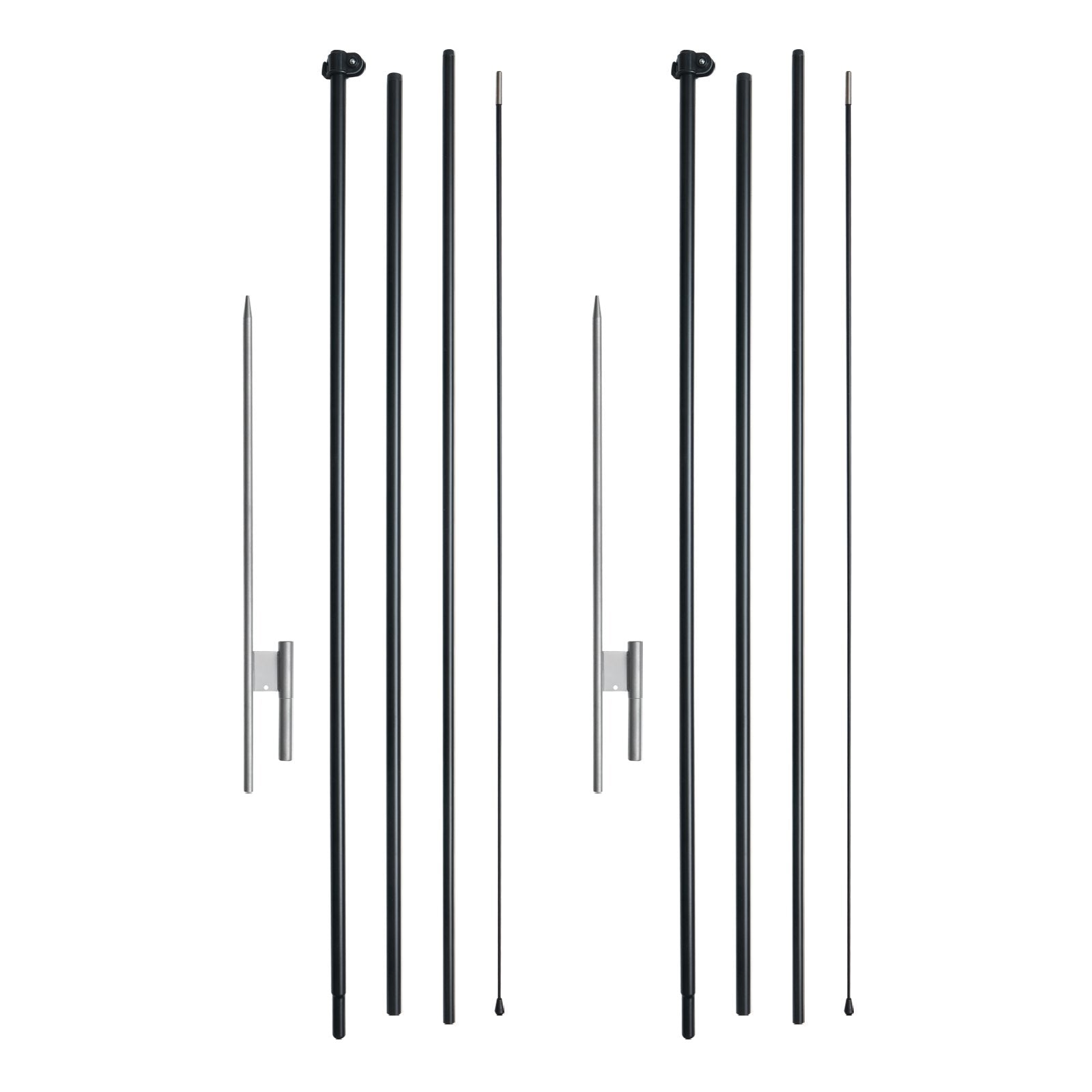 Canopies & Gazebos: VEVOR Feather Flag Pole Kit 2 Packs Swooper Flag Pole 16.3 ft with Ground Stakes