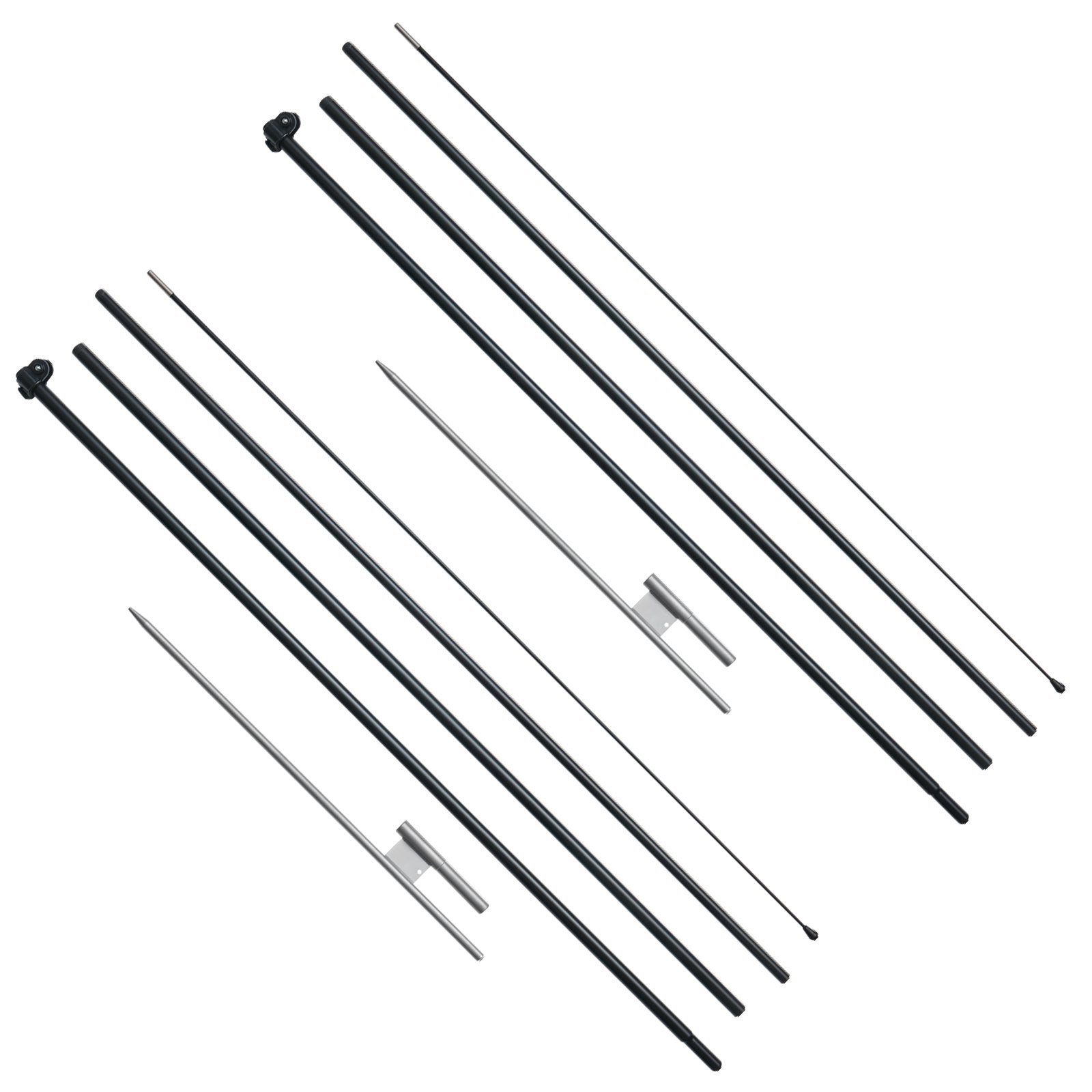 Canopies & Gazebos: VEVOR Feather Flag Pole Kit 2 Packs Swooper Flag Pole 16.3 ft with Ground Stakes
