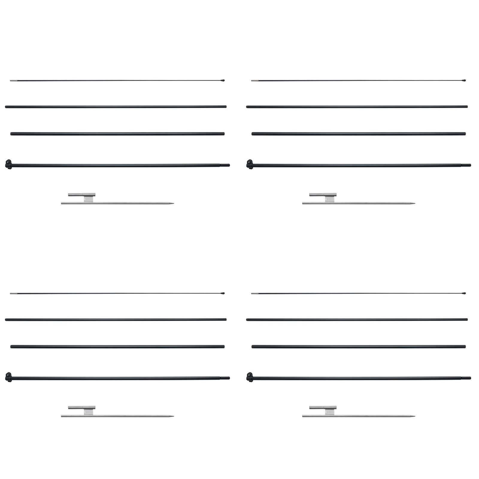 Canopies & Gazebos: VEVOR Feather Flag Pole Kit 4 Packs Swooper Flag Pole 16.3 ft with Ground Stakes