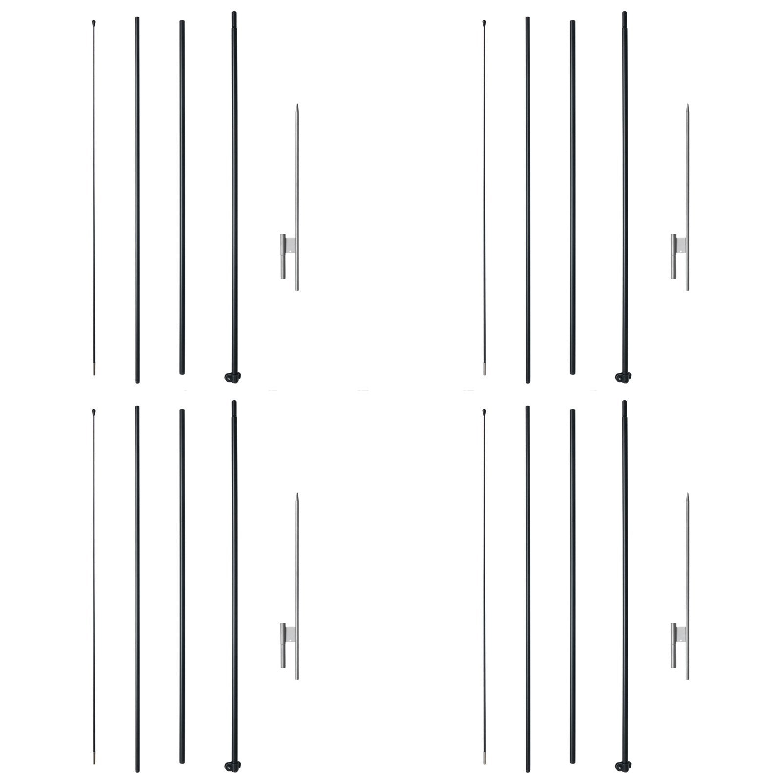 Canopies & Gazebos: VEVOR Feather Flag Pole Kit 4 Packs Swooper Flag Pole 16.3 ft with Ground Stakes