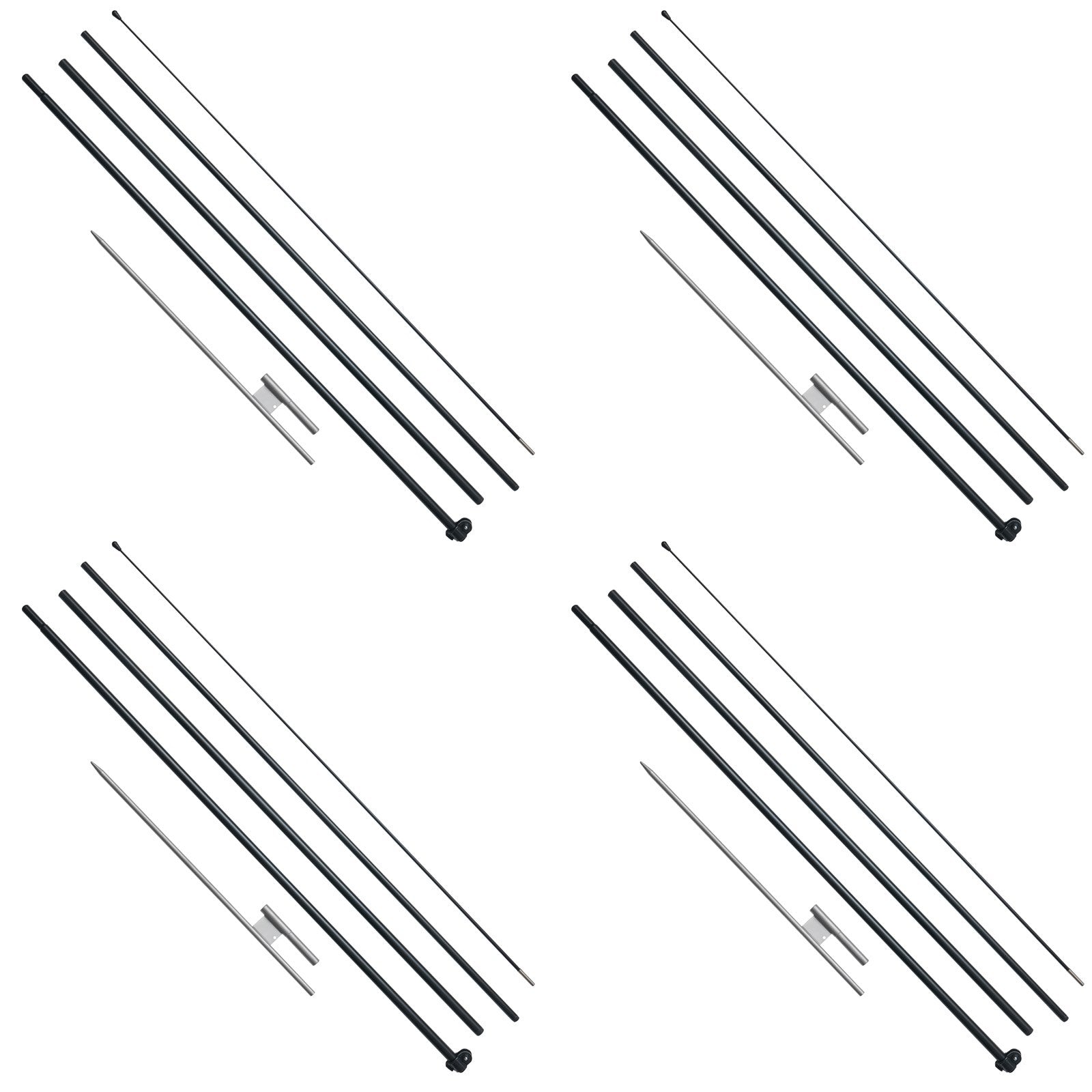 Canopies & Gazebos: VEVOR Feather Flag Pole Kit 4 Packs Swooper Flag Pole 16.3 ft with Ground Stakes
