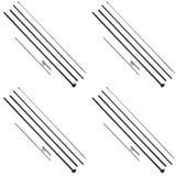 Canopies & Gazebos: VEVOR Feather Flag Pole Kit 4 Packs Swooper Flag Pole 16.3 ft with Ground Stakes