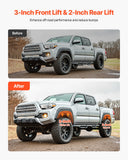 Lifts & Hoists: VEVOR 76.2 mm Front and 50.8 mm Rear Leveling Lift Kit for 2007-2023 Silverado 1500 2WD/4WD, 2007-2023 Sierra 1500 2WD/4WD, Chassis Level Kit with 2 Front Strut Spacers, 2 Rear Lift Blocks, 2 U-Bolts