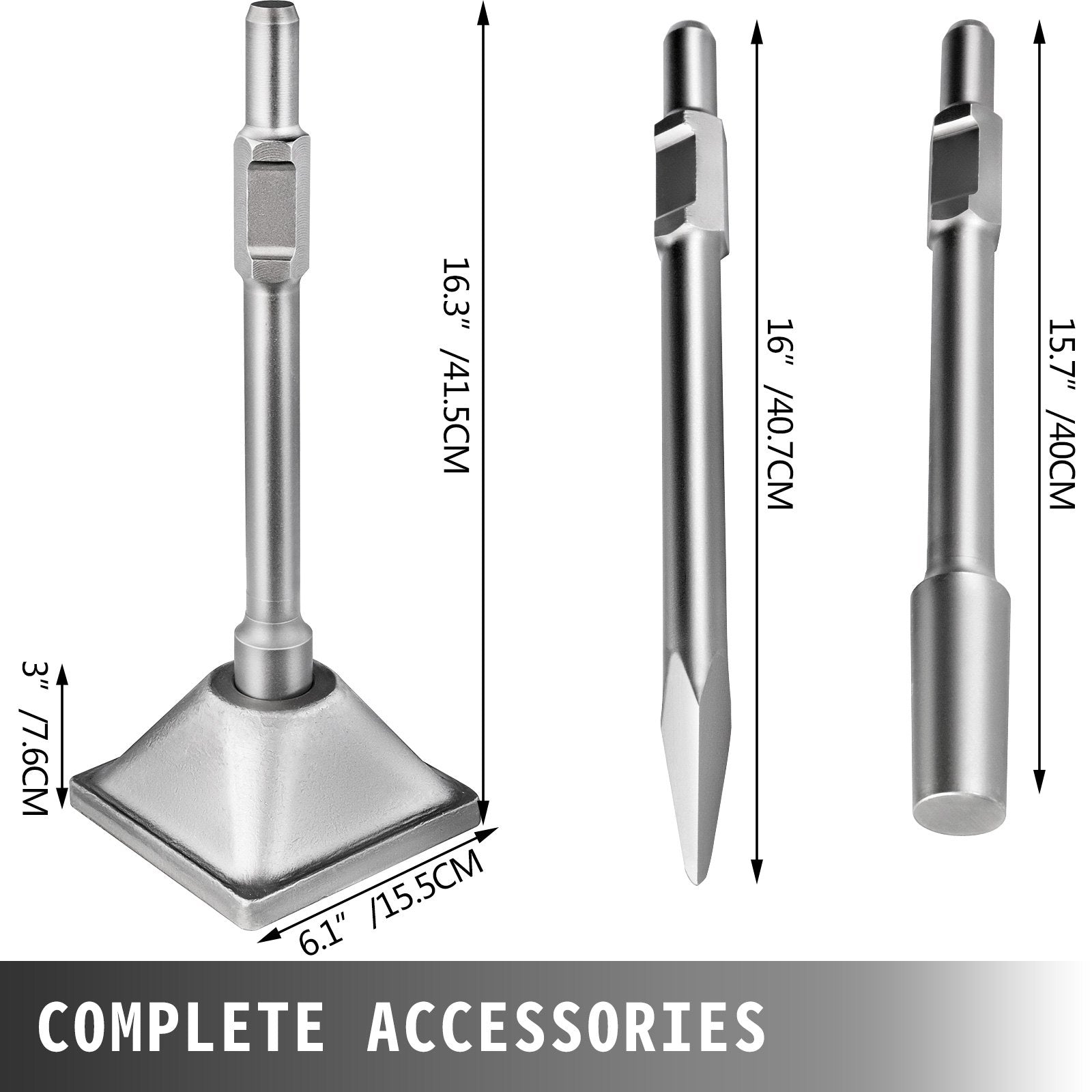 Putty Knives, Scrapers & Chisels: VEVOR Jack Hammer 1-1/8 Tamper Shank, Dirt Tamper 6x6 Compactor Plate with Electric Chisel Dirt Compactor, Demolition Jackhammer Bits Solid Compactor Breaker Hammer Concrete Tamper Asphalt Tools