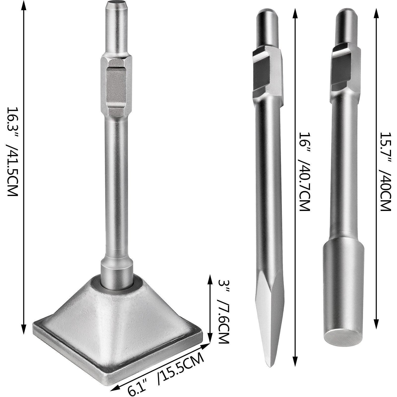 Putty Knives, Scrapers & Chisels: VEVOR Jack Hammer 1-1/8 Tamper Shank, Dirt Tamper 6x6 Compactor Plate with Electric Chisel Dirt Compactor, Demolition Jackhammer Bits Solid Compactor Breaker Hammer Concrete Tamper Asphalt Tools