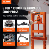 Automotive Parts: VEVOR Hydraulic Shop Press 6 Ton with Press Plates H-Frame Benchtop Press Stand