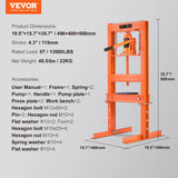Automotive Parts: VEVOR Hydraulic Shop Press 6 Ton with Press Plates H-Frame Benchtop Press Stand