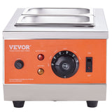 Food Warmers & Chafing Dishes: VEVOR Chocolate Tempering Machine, 2 Tanks Chocolate Melting Pot with TEMP Control, 800W Stainless Steel Electric Commercial Food Warmer For Chocolate/Milk/Cream Melting and Heating