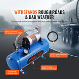 Automotive Repair & Speciality Tools: VEVOR 12V Air Compressor with Tank 1.6 Gallon/6 L, Train Horn Air Compressor, 120 psi Working Pressure Onboard Air Compressor System for Train Air Horns, Inflating Tires, Air Mattresses