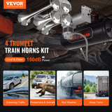 Jewellery Making Kits: VEVOR Train Horns Kit, 4 Trumpet Air Horn Kit, 150dB Train Horns for Pickup Trucks, 12V 160 psi Air Compressor 2.6 Gal/10 L Tank with Gauge for Any 12V Vehicle Car Truck Train Van Boat