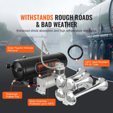 Jewellery Making Kits: VEVOR Train Horns Kit, 4 Trumpet Air Horn Kit, 150dB Train Horns for Pickup Trucks, 12V 160 psi Air Compressor 2.6 Gal/10 L Tank with Gauge for Any 12V Vehicle Car Truck Train Van Boat