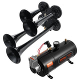 Fuel & Exhaust: VEVOR Train Horns Kit, 4 Trumpet Air Horn Kit, 150dB Train Horns for Pickup Trucks, 12V 120 psi Air Compressor 0.8 Gal/3 L Tank with Gauge for Any 12V Vehicle Car Truck Train Van Boat