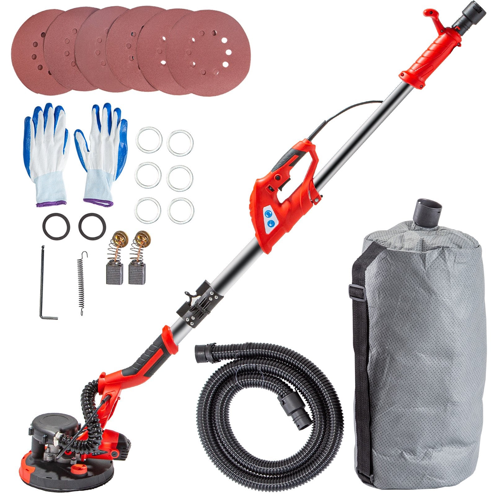 Gardening Tools: VEVOR Drywall Sander 750W Electric, Electric Sander Variable Speed 800-1750RPM, Drywall Sander Foldable Sheetrock Sander, with Telescope Handle ,Vacuum Bag Drywall Sanders 6 Sand Pads