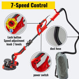 Gardening Tools: VEVOR Drywall Sander 750W Electric, Electric Sander Variable Speed 800-1750RPM, Drywall Sander Foldable Sheetrock Sander, with Telescope Handle ,Vacuum Bag Drywall Sanders 6 Sand Pads