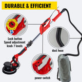 Gardening Tools: VEVOR Drywall Sander 750W, Electric Drywall Sander, Foldable Sheetrock Sander, with Telescope Handle, Electric Sander, Variable Speed 800-1750 RPM, Wall Sander, with LED Strip Light and Vacuum Bag