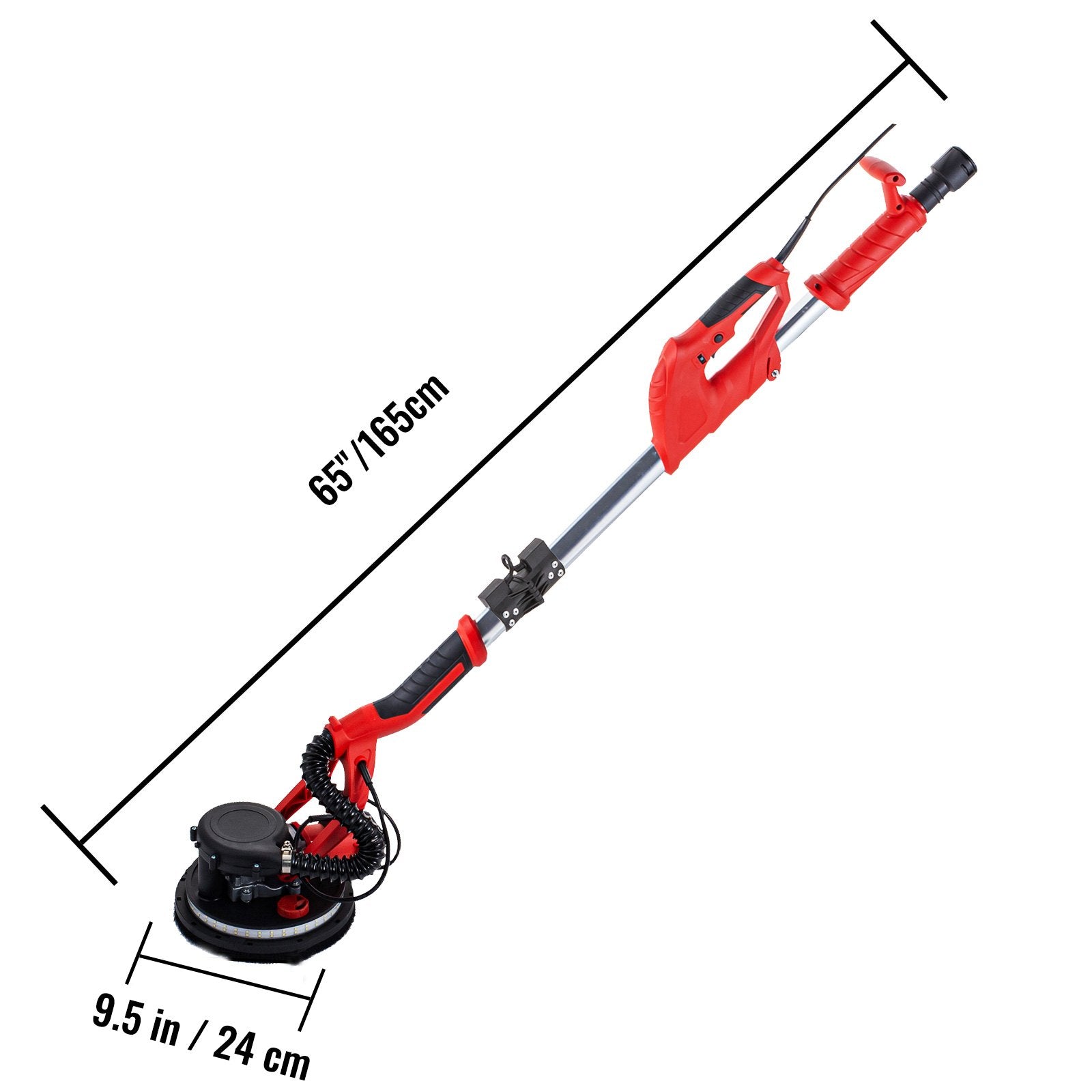 Gardening Tools: VEVOR Drywall Sander 750W, Electric Drywall Sander, Foldable Sheetrock Sander, with Telescope Handle, Electric Sander, Variable Speed 800-1750 RPM, Wall Sander, with LED Strip Light and Vacuum Bag