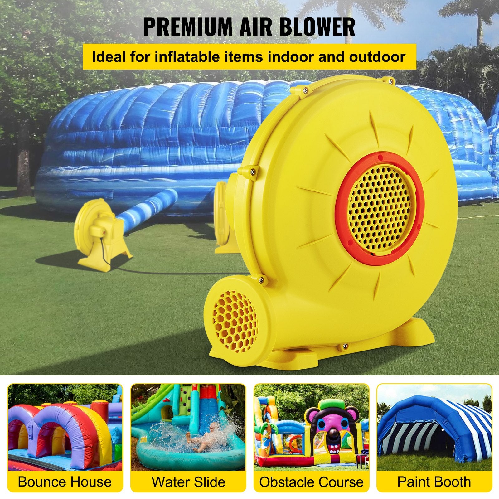 Air Pumps: VEVOR Air Blower Pump Fan Bounce House Blower 450W 0.6HP for Inflatable Bouncy
