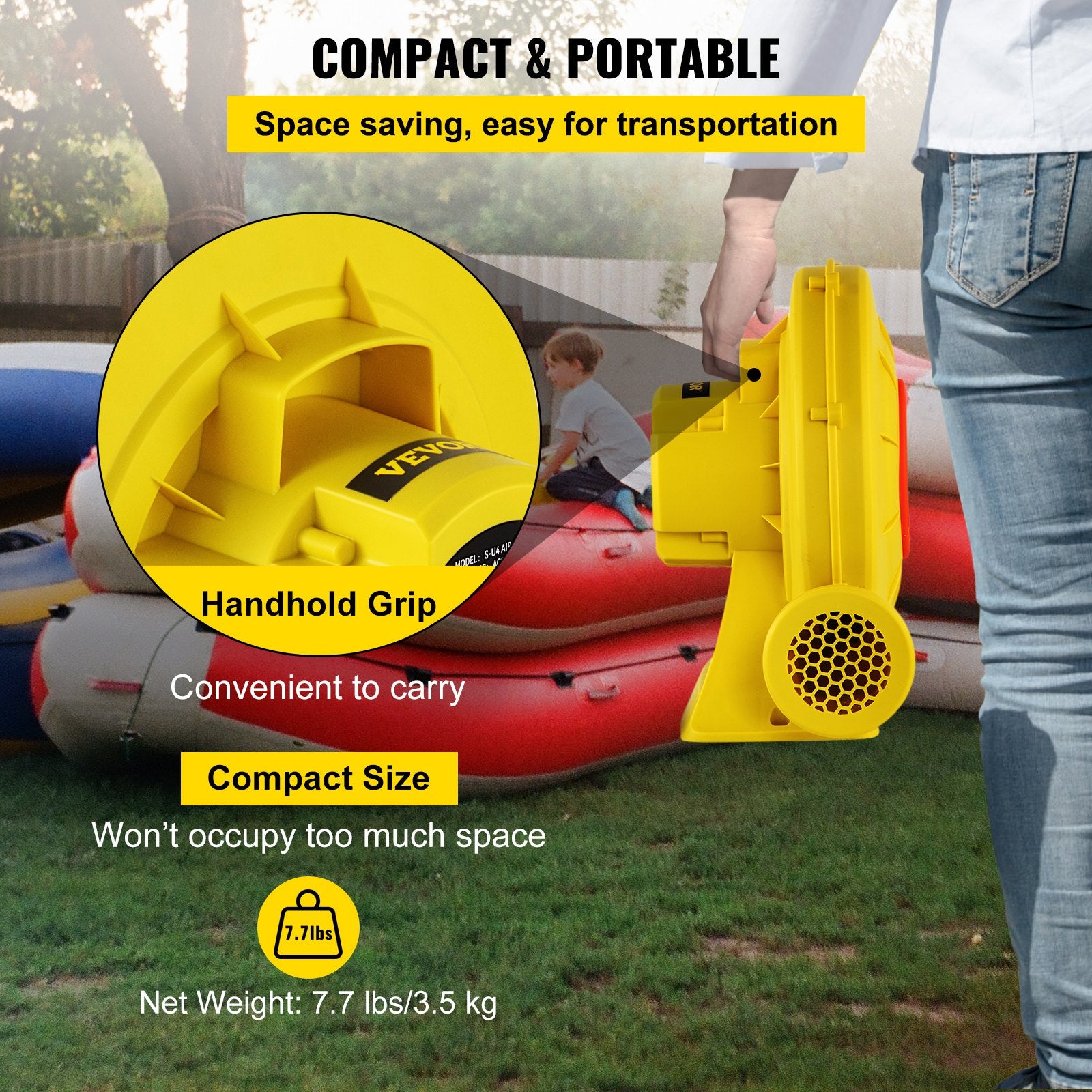 Air Pumps: VEVOR Air Blower Pump Fan Bounce House Blower 450W 0.6HP for Inflatable Bouncy